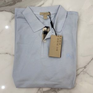 Brand new Burberry polo size large baby blue with tags